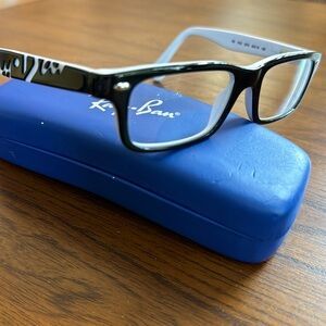 RAY-BAN JUNIOR RB1535 3579 BLACK WHITE AUTHENTIC EYEGLASSES FRAME
